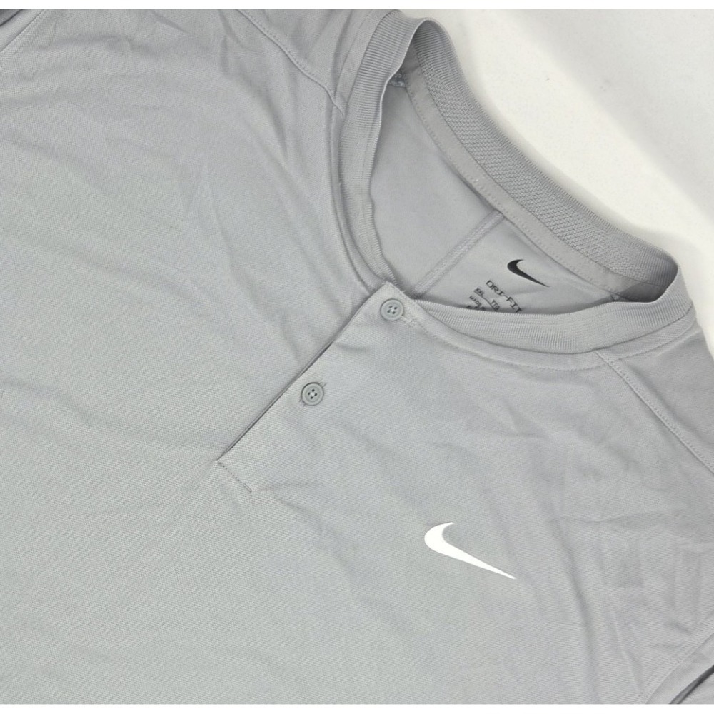 Nike Golf Polo Shirt Mens 2XL Gray Blade Collar Dri-Fit Performance Short Sleeve